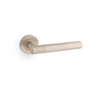 Alexander & Wilks Spitfire Hammered Lever On Round Rose - Satin Nickel