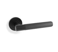 Alexander & Wilks Spitfire Knurled Lever On Round Rose - Black