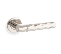 Alexander & Wilks Spitfire Lever Diamond Cut On 50X6mm Rose - Polished Nickel Pvd