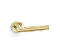 Alexander & Wilks Spitfire Reeded Lever On Round Rose - Satin Brass Pvd
