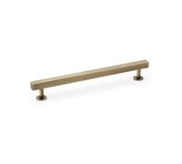 Alexander & Wilks Square T-Bar Cabinet Pull Handle - Antique Brass - Centres 192mm