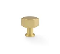 Alexander & Wilks Vesper Hex Cabinet Knob - Satin Brass
