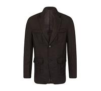 Alexanders of London Mens Light Weight Linen Safari Jacket/Blazer with Patch Flap Pockets - Black - Size 46 Short
