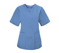 Alexandra AL-NF26ME-M Series AL-NF26 Women's Scrub Tunic, Plain, Size Medium, Metro Blue