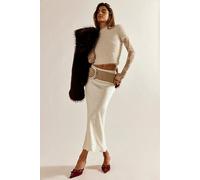 Alexandra Crushed Satin Maxi Skirt Set at Free People in Tofu, Size: Small - female
