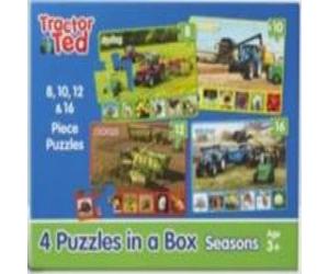 Alexandra Heard 4 puzzles in a box - Tractor Ted Hardback Book Alexandra Heard Multicolor