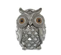 Alexandra House Living Decorative Figure Plastic Owl Silver 13 x 13 x 17 cm
