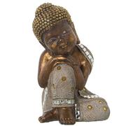 Alexandra House Living Decorative Figure White Gold Plastic Buddha 15 x 16 x 24 cm