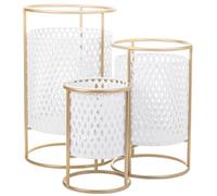 Alexandra House Living Plant Pots Set White Metal Iron 30 x 155 x 38 cm 3 Pieces