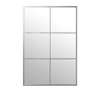 Alexandra House Living Silver Metal Window Wall Mirror 6 x 113 x 77 cm