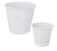 Alexandra House Living White Ceramic Planter Set (2 Pieces)