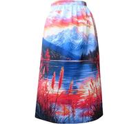 Alexandra Maxa Dirndl Apron "Alpenglühen" - Landscape Motif - Cotton Satin - Dirndl Accessory Women - Mini Midi Maxi - Size 36-46, Alpine glow, 42-46