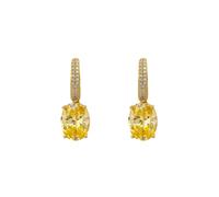 Alexandra Oval Drop Earrings Gold Yellow Topaz Latelita Yellow One Size