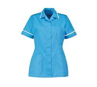 Alexandra STC-D313PK-100 Women's Tunic with Non-fade Fabric, Plain, 67% Polyester/33% Cotton, White Trim, 100 cm Chest (size 16), Peacock