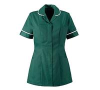 Alexandra STC-NF48BO-80 Women's Lightweight Tunic, Plain, 67% Polyester/33% Cotton, White Trim, Size: 80 cm Chest size: 6, Bottle Green