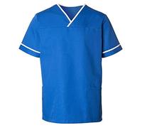 Alexandra | Unisex | Contrast Trim Scrub Top | Nurses & Carers Uniform | Royal Blue | Small | HP20RB-S