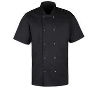 Alexandra | Unisex | Short Sleeve Chef Jacket | Professional Whites | Regular Fit | Black | Small | HO10BK-S
