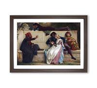 Alexandre Cabanel Florentine Poet Framed Print | A2 Walnut Framed Wall Art | Ready to Hang | Modern Nature Picture | Living Room Bedroom Lounge Office