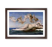 Alexandre Cabanel The Birth of Venus Framed Print | A2 Walnut Framed Wall Art | Ready to Hang | Modern Nature Picture | Living Room Bedroom Lounge Office