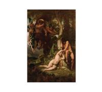 Alexandre Cabanel - The Expulsion of Adam And Eve from The Garden of Paradise Canvas Posters Wall Art Bedroom Office Room Decor Gift Unframe 16x24inch