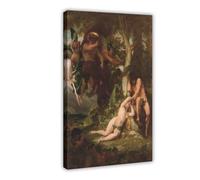 Alexandre Cabanel - The Expulsion of Adam And Eve from The Garden of Paradise Poster Wall Art Canvas Bedroom Decor Office Room Kitchen Decor Gift Fram