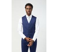 Alexandre Silver Label Men's Slim Fit Italian Super 110" s Blue Twill Waistcoat | Size: 40R Alexandre Silver Label Blue 40R