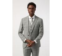 Alexandre Silver Label Men's Tailored Fit Cool Grey Windowpane Check Jacket | Size: 38R Alexandre Silver Label Grey 38R