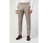 Alexandre Silver Label Men's Tailored Fit Italian Oatmeal Blue Check Trousers in Beige | Size: 40R Alexandre Silver Label Beige 40R