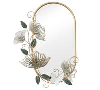 AlexandreHouse ESPEJO METAL FLORES DORADO_58X81X7.5CM
