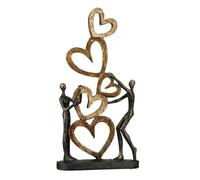 AlexandreHouse Sculpture Couple Motif, Poly, Bronze Colored, Gold-Colored, PU 1, L. 7 cm, W. 21 cm, H. 41 cm