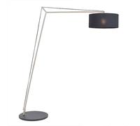 alexandria black fabric shade floor lamp with matt nickel frame