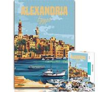 Alexandria Egypt 1000 Piece Jigsaw Puzzles for Teenagers,Educational Games Home Decoration Suitable for Desktop Decoration 38x26cm