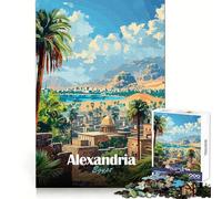 Alexandria, Egypt Travel Poster 1000 Piece Adult Puzzles Brain Development Light Enjoyment Sharp Edges (38X52CM)