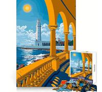 Alexandria Lighthouse View Jigsaws for Adults1000 Pieces Smart Exercise Restful Pleasure Accurate Edges Xmas Surprise (38X52CM)