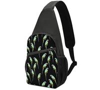 Alexandrine Parakeet Crossbody Backpack Shoulder Bag Lightweight One Strap Sling Bag Travel Hiking Daypack