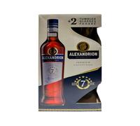 Alexandrion's 7 Stars Spirit Drink In Gift Box With 2 Glasses 700Ml (70Cl) Product of Romania (Pack of 1)