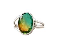 Alexandrite Ring 925 Sterling Silver Green Gemstone Ring Alexandrite Jewelry for Women Promise Ring Oval Shape Dainty Statement Ring for Gift By
