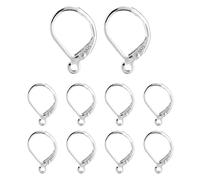 ALEXCRAFT 10Pcs 925 Sterling Silver Leverback French Earring Hooks 10x16mm Hypoallergenic Replacements Dangle French Earring Hooks 925 Sterling Silver Findings for Earrings DIY Jewelry Making Set