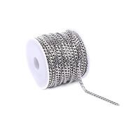 ALEXCRAFT 33Feet Stainless Steel Chunky Curb Chains Twisted Links Chain Bulk with Spool for Jewelry Making, Necklace Jewellery Accessories Belt Jeans Making Unisex (ACCA036)