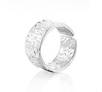 ALEXCRAFT Chunky Adjustable Glitter Rings Silver Star Women's Waterproof with Zirconia for Women Girlfriend Mum Engagement Promise Ring Fashion Jewellery Ladies