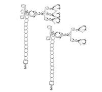 ALEXCRAFT Silver Necklace Layering Clasp Set Multiple Strands Layering Necklace Connector Jewelry Clasps Separator Detangler Silver Layering Clasps