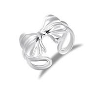 ALEXCRAFT Silver Rings for Women Lady, Large 925 Sterling Silver Bow Ring Adjustable Big Chunky Thick Wide Large Thumb Finger Open Rings Fashion Statement Bow Jewelry for Women Girls Christmas Gifts