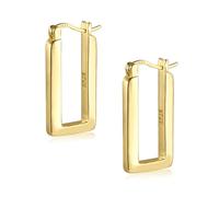 ALEXCRAFT Thick Earrings Gold Silver Hoop Earrings Square 14K Chunky Golden Earrings Women's Gift for Women Girlfriend Mum Girls, stud earrings, No Gemstone