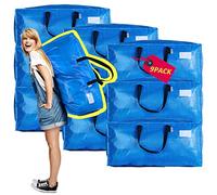 AlexHome Extra Large Heavy Duty Storage Totes, Reusable Plastic Bags - Packing Containers (Set of 9)