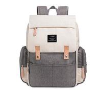 Alexia Land Diaper Bag Backpack Large Capacity for Baby Care Wide Open Design and Waterproof Fabric For Mom Dad, New White Grey, Large (Pack of 1), Classic