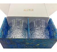 ALEXIR Whiskey Glasses-Set of 2 /Premium Old Fashioned glasses for Art Lovers-Van Gogh Series Glassware as a Piece of Art on Fine Textured Glass11oz (Starry Night)