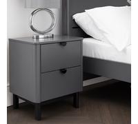 Alexis 2 Drawer Bedside Table slate grey