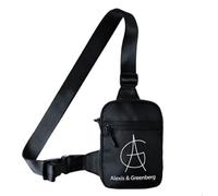 Alexis and Greenberg Mini Crossbody Chestbag Sling Bag Dual Pocket Fanny Pack Phone Holder For Running Workout Travel for Men Women Water Resistant, Black, One Size, Chest Bag Sling Bag Crossbody Bag