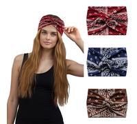 Alexis Leroy Women's 3 Piece Elastic Turban Headband Fashion Casual Set Classic Style