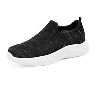 Alexis Leroy Women's Casual Slip On Walking Shoes Lightweight Comfy Sneakers, Casual Black, 4 UK